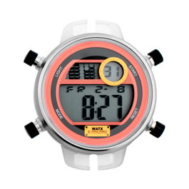 Watxandco RWA2010 Reloj Digital para Mujer con Caja Transparente y Esfera Roja