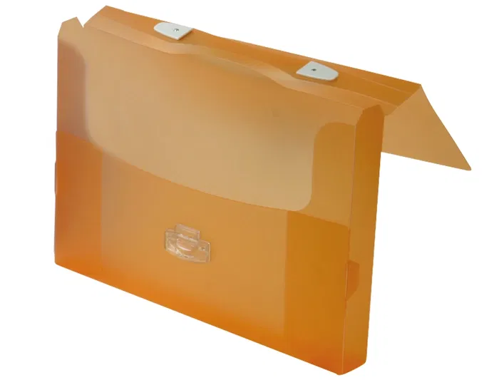 Beautone Carpeta Portadocumentos con Broche Polipropileno Din A4 Naranja Transparente 1.000 micras