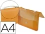 Beautone Carpeta Portadocumentos con Broche Polipropileno Din A4 Naranja Transparente 1.000 micras