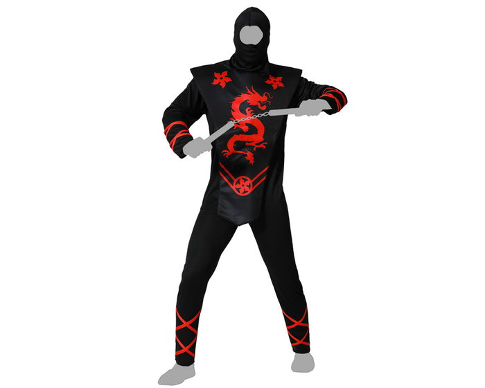 Disfraz Ninja Hombre Negro M-L