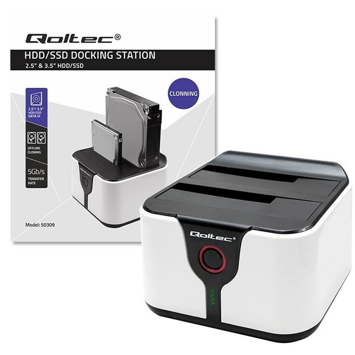 QOLTEC Estación de acoplamiento USB 3.0 para HDD/SSD SATA QOLTEC Estación de acoplamiento USB 3.0 para HDD/SSD SATA
