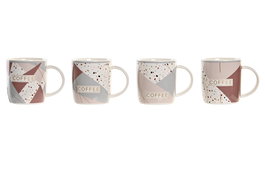 DKD Home Decor Mug Rosa Fucsia Porcelana 8.3 x 9.5 x 11.5 cm 365ml (12 Unidades)