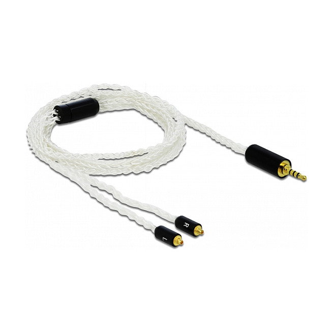 DeLOCK Cable de audio 2,5 mm a 2x MMCX 1,2 m Blanco