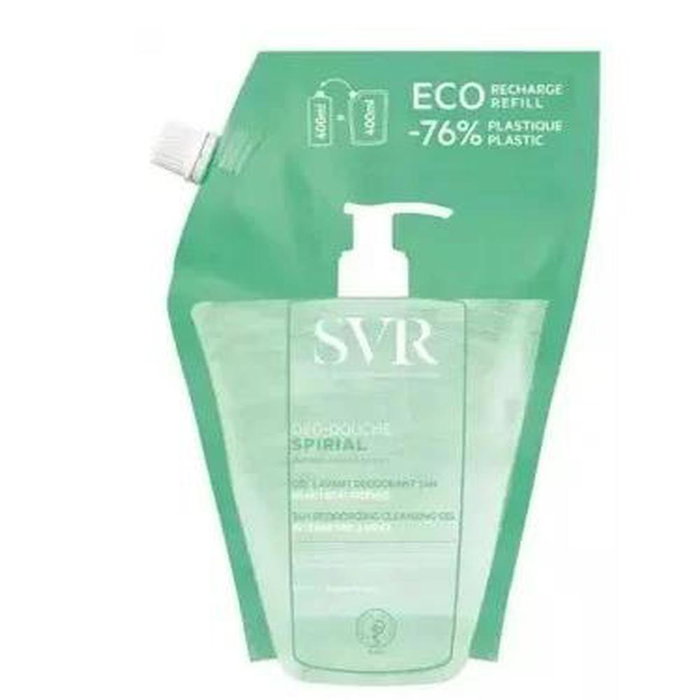 SVR SPIRIAL Gel de Ducha y Desodorante 2 en 1 Recarga Eco 400 ml - Con Complejo Probiótico, Frescor 24 Horas, Para Todo Tipo de Piel y Cuerpo SVR SPIRIAL Gel de Ducha y Desodorante 2 en 1 Recarga Eco 400 ml - Con Complejo Probiótico, Frescor 24 Horas, Para Todo Tipo de Piel y Cuerpo