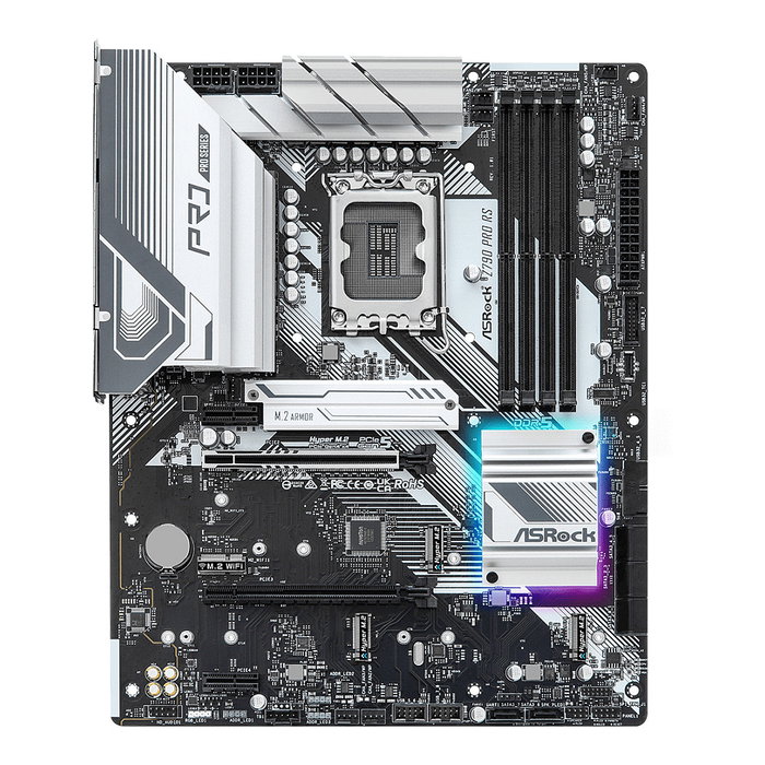 ASRock Z790 PRO RS ATX - Placa base Intel LGA 1700 para Core i5/i7/i9 con DDR5 hasta 128 GB, Thunderbolt, 2.5G LAN, PCIe 5.0, WiFi no incluido
