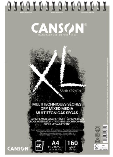 Bloc De Dibujo Canson Xl Sand Con Espiral Liso Color Gris A3 160G 40H (Set de 5) Bloc De Dibujo Canson Xl Sand Con Espiral Liso Color Gris A3 160G 40H (Set de 5)