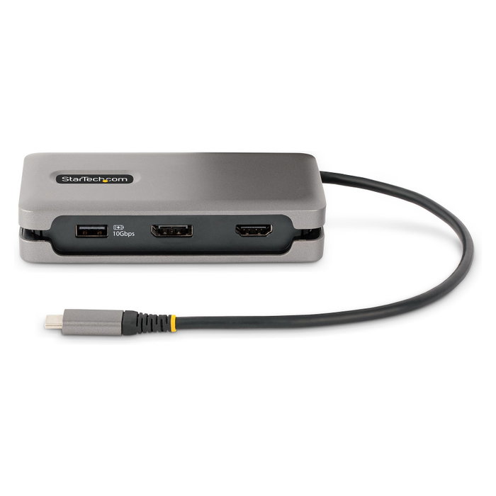 StarTech.com Adaptador Multipuertos USB-C DKT31CDHPD3 HDMI/DP 4K 60Hz, Hub USB 3.2, 100W PD, Gris