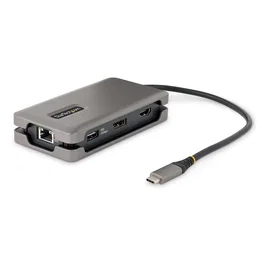 Startech.com DKT31CDHPD3 Base Docking Station USB-C a HDMI/DP 4K 60Hz con 100W PD, 3 Puertos USB 3.2 (10Gbps) y Ethernet Gigabit para Portátil - Gris