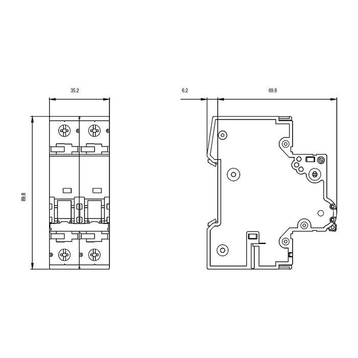 Siemens LS-SCHALTER 10KA 2POL B6 Miniatur-leistungsschalter