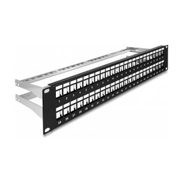 DeLOCK Panel de Conexión Keystone de 48 Puertos 2U Negro