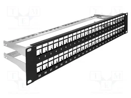DeLOCK Panel de Conexión Keystone de 48 Puertos 2U Negro