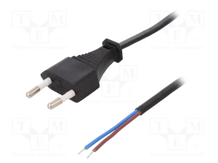 LogiLink Cable de Alimentación CEE 7/16 a Extremo Abierto, 1.5 m, Negro
