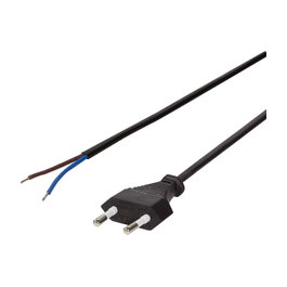 LogiLink Cable de alimentación CEE 7/16 a extremo abierto, negro, 1.5 m