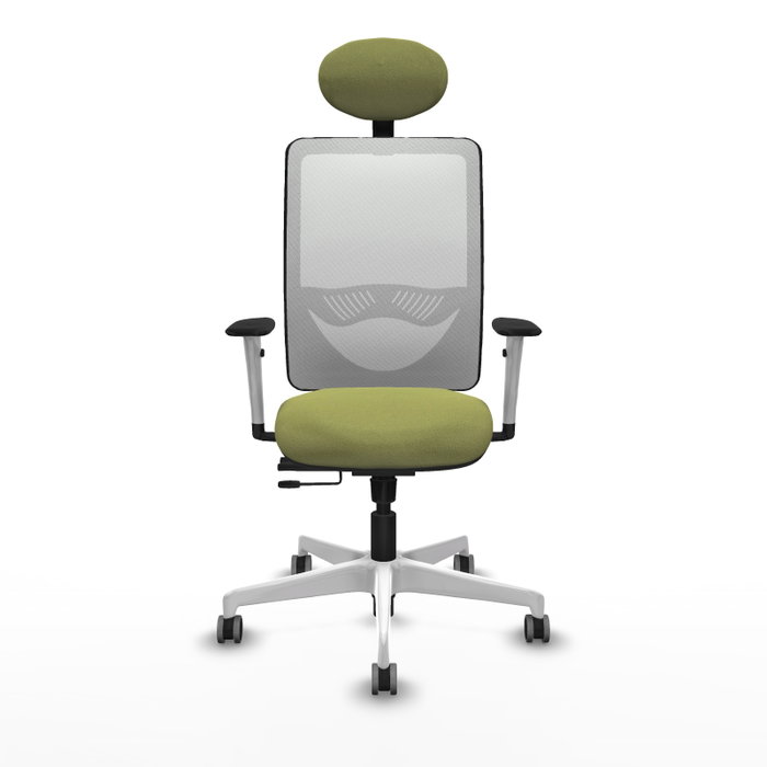 PIQUERAS Y CRESPO Silla de oficina Zulema Verde oliva con malla Blanca