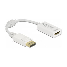 DeLOCK Adaptador DisplayPort 1.1 macho a HDMI hembra blanco 0,15 m