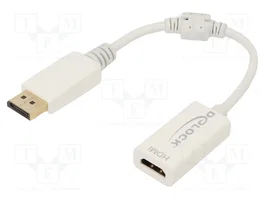 DeLOCK Adaptador DisplayPort 1.1 macho a HDMI hembra blanco
