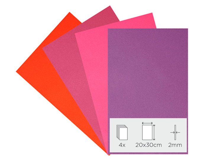 Innspiro Set de 4 láminas de goma EVA colores cálidos 20x30cm x 2mm Innspiro Set de 4 láminas de goma EVA colores cálidos 20x30cm x 2mm