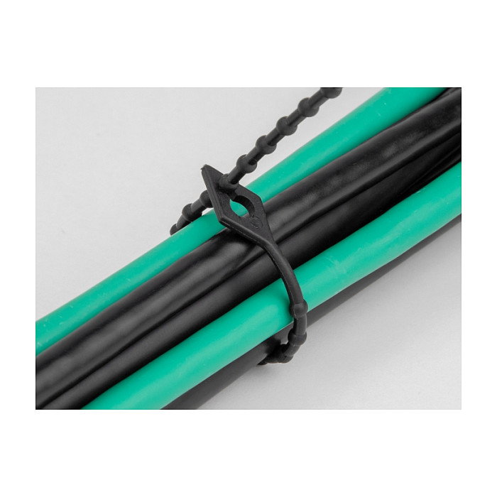 DeLOCK Bridas Reutilizables de Poliamida, 100 Unidades, 200 mm de Longitud x 2.4 mm de Ancho, Color Negro, para Conjuntos de hasta 5.2 cm