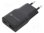 Natec Ribera GaN Slim Cargador USB-A + USB-C 20W Negro