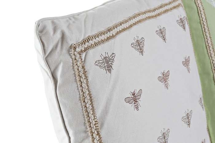 DKD Home Decor Cojín de Poliéster con Diseño de Abejas y Acabado Bordado, Surtido de 3 Unidades