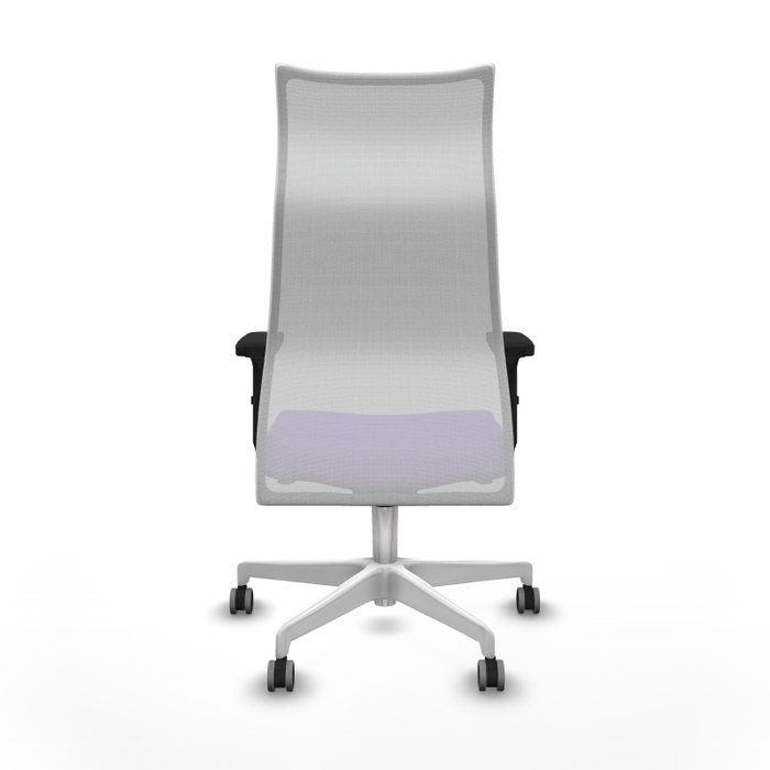 PIQUERAS Y CRESPO Sillón Albacete con mecanismo Sincro, Tela Lila y Malla Blanca, Brazos 2D, Ruedas 65mm
