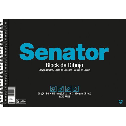 Bloc De Dibujo Senator Con Espiral Liso A3 150G 20H (Set de 10)