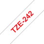 Brother Cinta laminada TZE-242, Texto rojo sobre fondo blanco, 18 mm