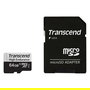 Transcend 64GB microSDXC Tarjeta de Memoria - Clase 10, UHS-I U1, Hasta 95 MB/s, Incluye Adaptador SD, Resistente a Agua, Golpes y Temperatura