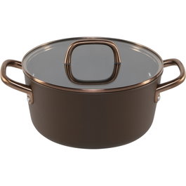 Zwilling Milano Olla con Tapa de Vidrio 24 cm Marrón