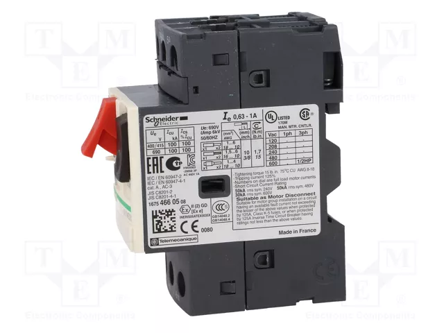 SCHNEIDER ELECTRIC GV2ME05 Interruptor motorizado 0,25kW 230÷690VAC