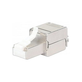 Intellinet 790796 Conector RJ45 Chapado en Oro para Cable Cat6a/6 STP U/FTP 10G, Acero Inoxidable, Macho Derecho