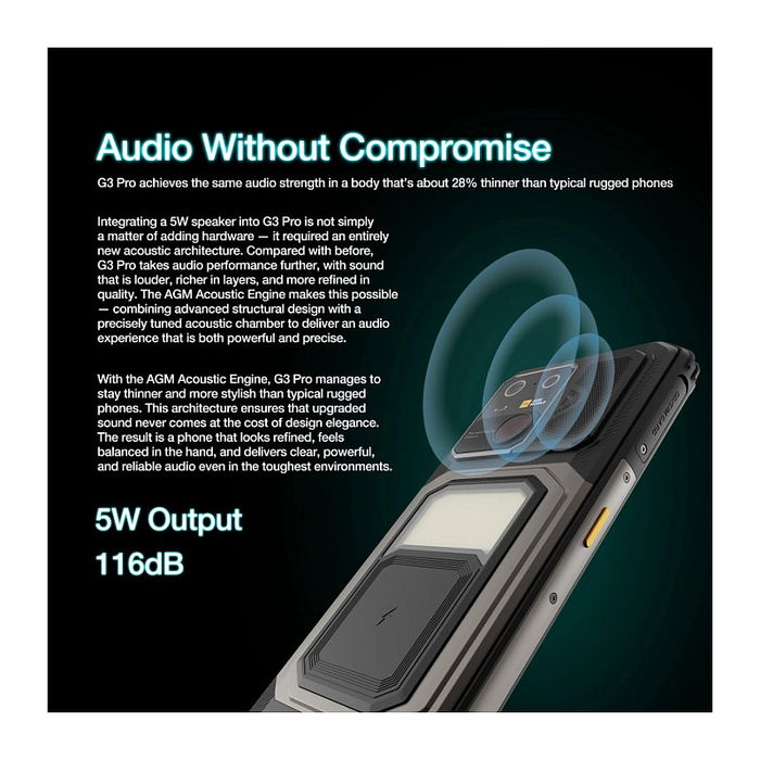 AGM G3 PRO Smartphone 5G con Cámara Térmica, 12GB RAM + 512GB, Batería 10000mAh, Pantalla 120Hz, Android 15, Negro, Resistente IP68 IP69K