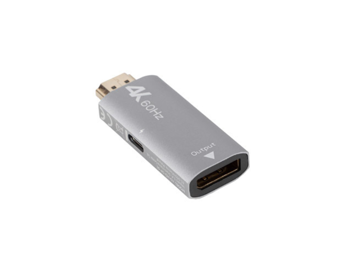 Lanberg Adaptador HDMI a Displayport 4K @144Hz Chapado en Oro