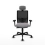 PIQUERAS Y CRESPO Silla de oficina Yunquera con mecanismo Sincro, Gris y Negro