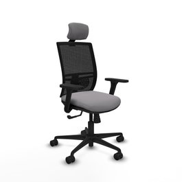PIQUERAS Y CRESPO Silla de oficina Yunquera con mecanismo Sincro, Gris y Negro