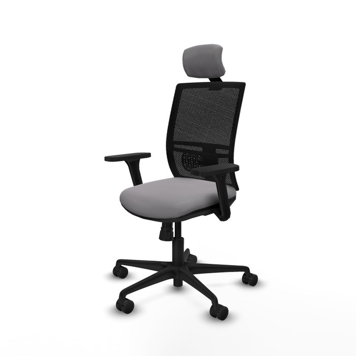 PIQUERAS Y CRESPO Silla de oficina Yunquera con mecanismo Sincro, Gris y Negro