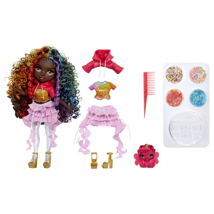 MGA Muñeca Rainbow High Iris Feature Fantasy Rainbow Shimmers con Slime Transparente, Brillos y Purpurina MGA Muñeca Rainbow High Iris Feature Fantasy Rainbow Shimmers con Slime Transparente, Brillos y Purpurina