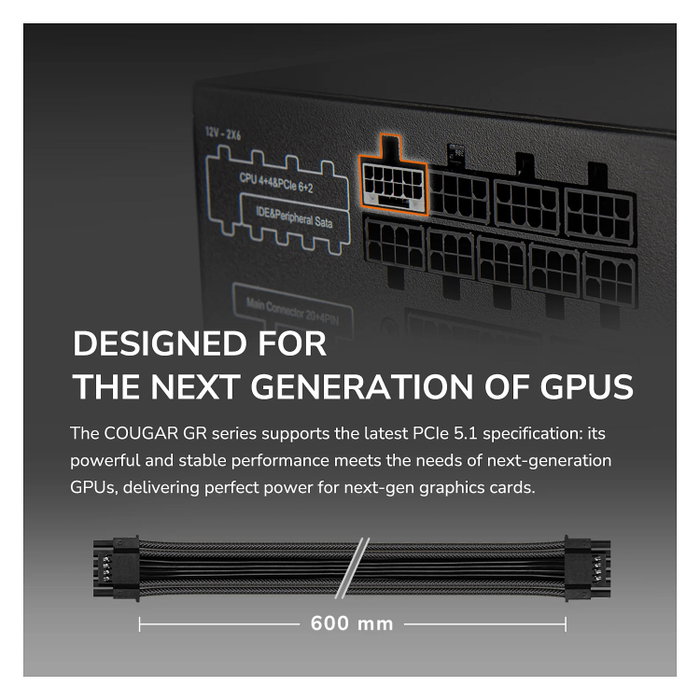Cougar GR 850W 80 PLUS Gold Totalmente Modular Cougar GR 850W 80 PLUS Gold Totalmente Modular