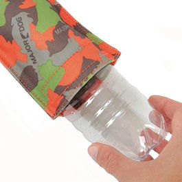 Majordog Juguete Bottle Cat para Perros, Camuflaje Naranja/Verde, Tejido Thermoset