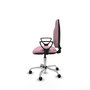 Silla de oficina Algarra con mecanismo Contacto permanente básico tapizada con Tela color Rosa. Equipada con Base cromada, Brazos fijos y Ruedas de parqué