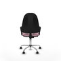 Silla de oficina Algarra con mecanismo Contacto permanente básico tapizada con Tela color Rosa. Equipada con Base cromada, Brazos fijos y Ruedas de parqué