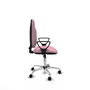 Silla de oficina Algarra con mecanismo Contacto permanente básico tapizada con Tela color Rosa. Equipada con Base cromada, Brazos fijos y Ruedas de parqué