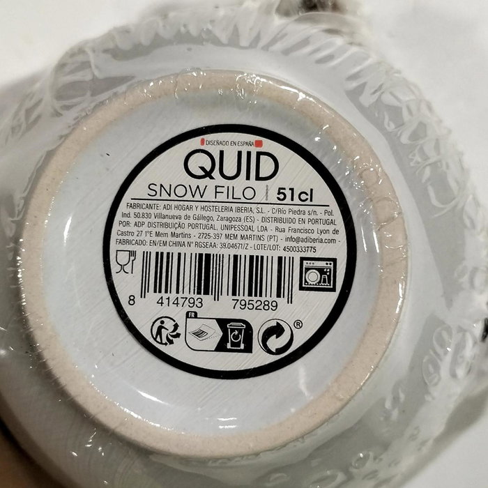 Quid Bol Cerámico Snow Filo Blanco y Negro 51cl Quid Bol Cerámico Snow Filo Blanco y Negro 51cl