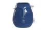 DKD Home Decor Jarrón de Gres Azul Marino Cara 14,5x11x16,7 cm