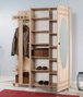 Hanah Home 135-200 Perchero Roble Sonoma con Espejo y Almacenamiento, Ancho 135 cm, Alto 192 cm
