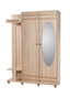 Hanah Home 135-200 Perchero Roble Sonoma con Espejo y Almacenamiento, Ancho 135 cm, Alto 192 cm
