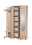 Hanah Home 135-200 Perchero Roble Sonoma con Espejo y Almacenamiento, Ancho 135 cm, Alto 192 cm