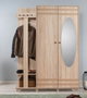 Hanah Home 135-200 Perchero Roble Sonoma con Espejo y Almacenamiento, Ancho 135 cm, Alto 192 cm