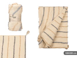 Giftdecor Multiusos Bordado Iris, Gris, 150x220 cm (Set de 9)