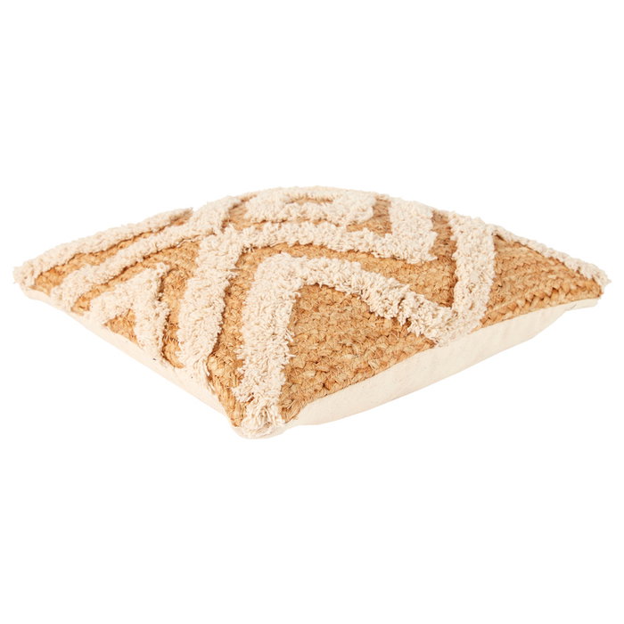 Home Deco Factory Cojín Decorativo 40x40 cm, Colección Natural, Material Yute y Algodón para Salón o Dormitorio